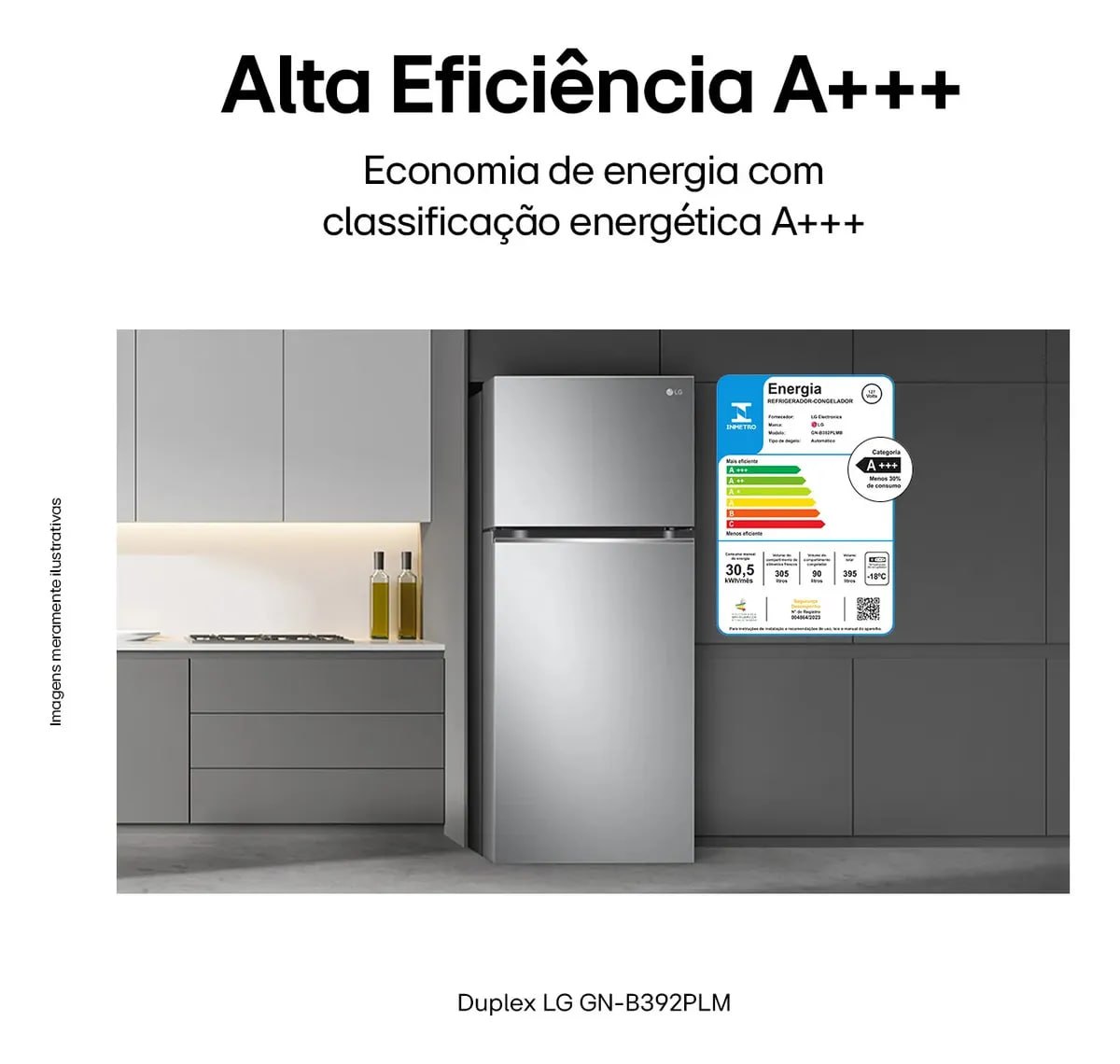 Geladeira LG Frost Free Inverter 395L Duplex Inox Look