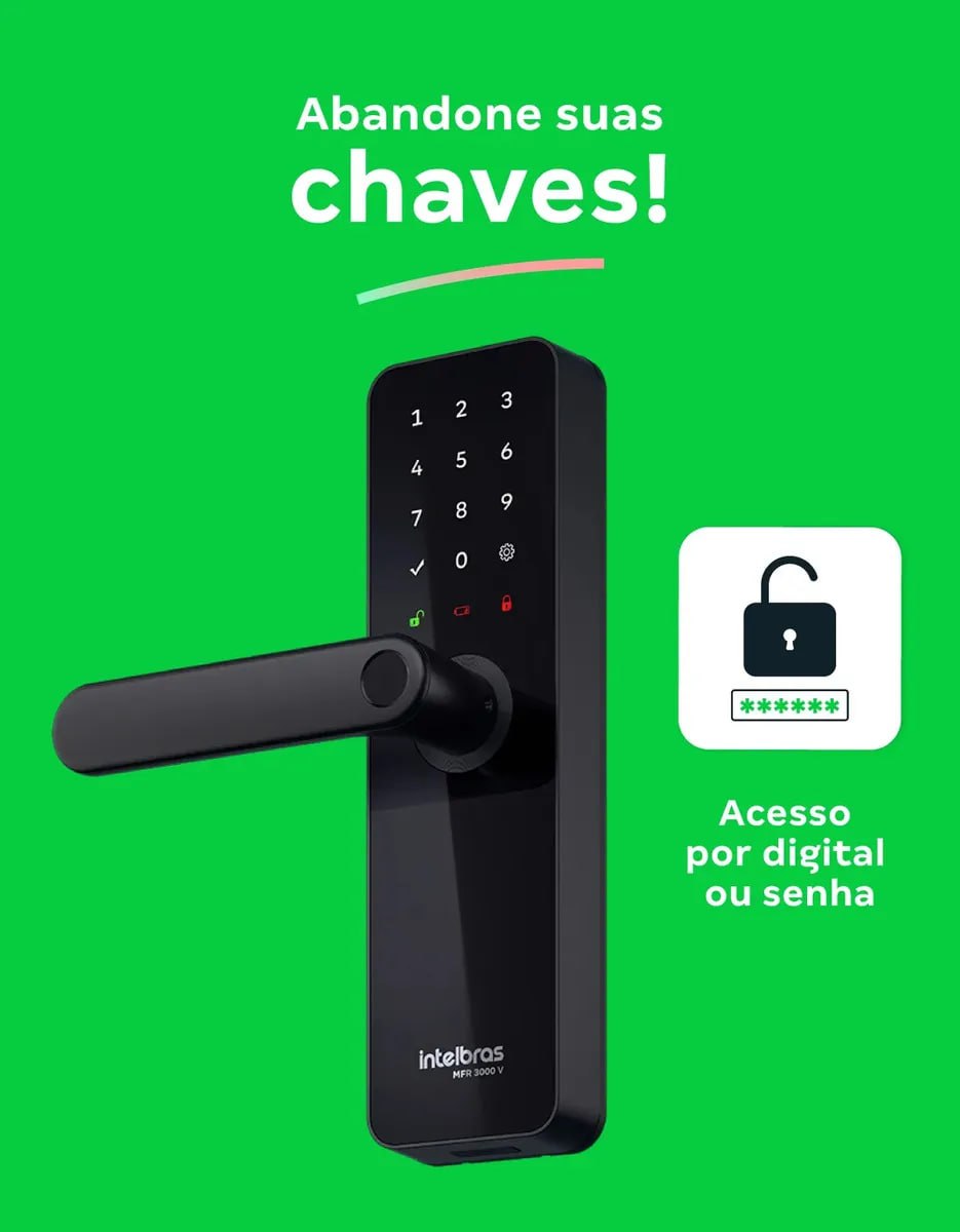 Fechadura Inteligente De Embutir Com Maçaneta Mfr 3000 V Intelbras