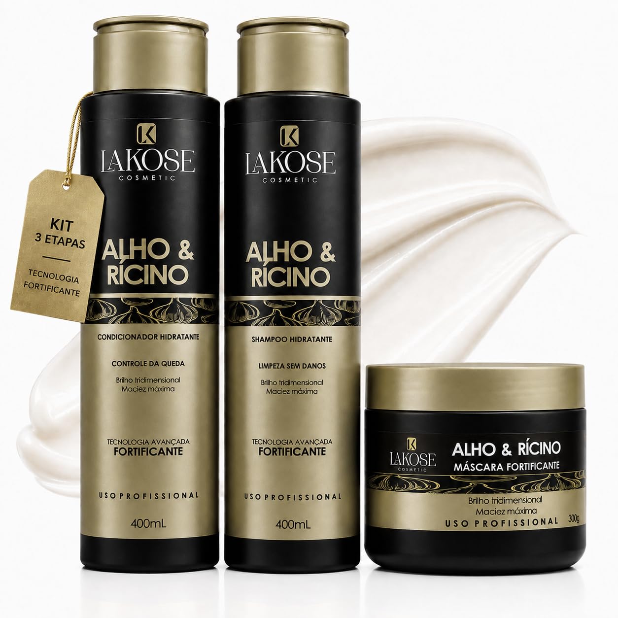Kit Alho e Rícino Nutrição e Fortalecimento 3 Itens