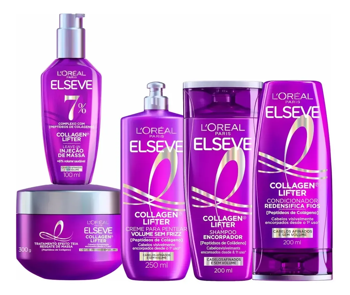 Kit Elseve Colageno Lifter Sh+cond+trat+creme+leave-in