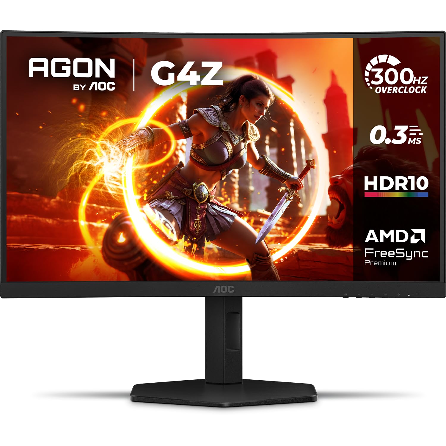 Monitor Gamer Curvo AOC AGON G4Z 27' 300Hz 0,3ms HDR10 Base Ajustável C27G4Z/P
