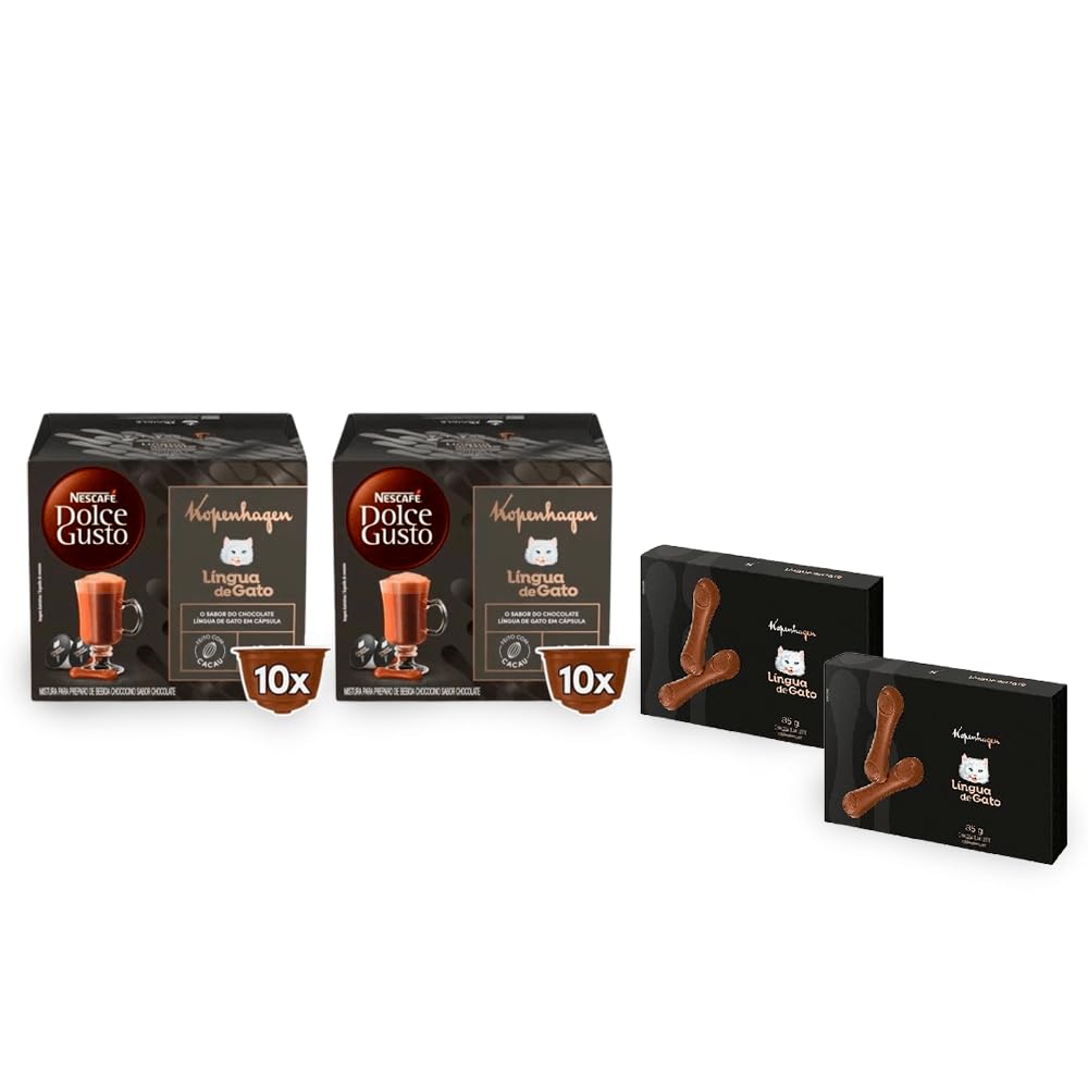 Kit Kopenhagen Dolce Gusto, 2 NDG Língua de Gato e 2 Barras, 85g