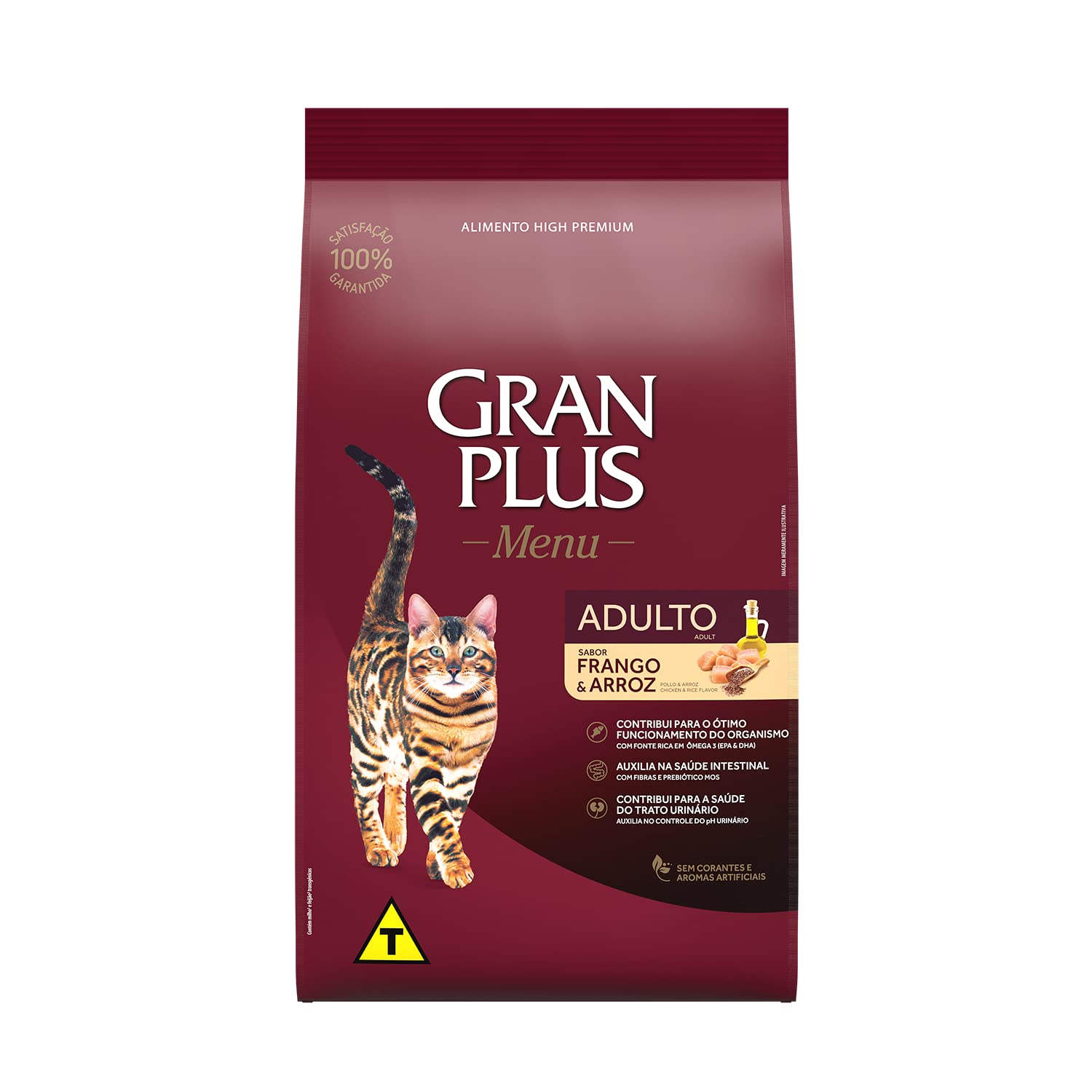 Ração para Gatos Adultos de Frango e Arroz Granplus, 10 1kg