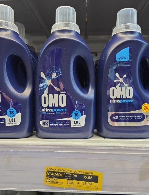 OMO Lava-Roupas Líquido Ultra Power Frasco 1,8L