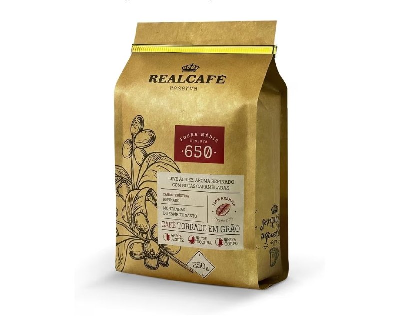 CAFÉ ESPECIAL TORRADO EM GRÃOS REALCAFÉ RESERVA 650 - TORRA MÉDIA - 250G