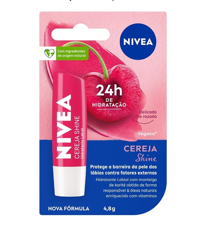 NIVEA Hidratante Labial Cereja Shine 4,8g