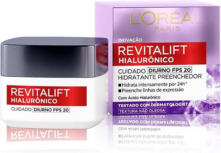 L'Oréal Paris Revitalift Hialurônico Creme Hidratante Facial Antirugas Diurno 49g