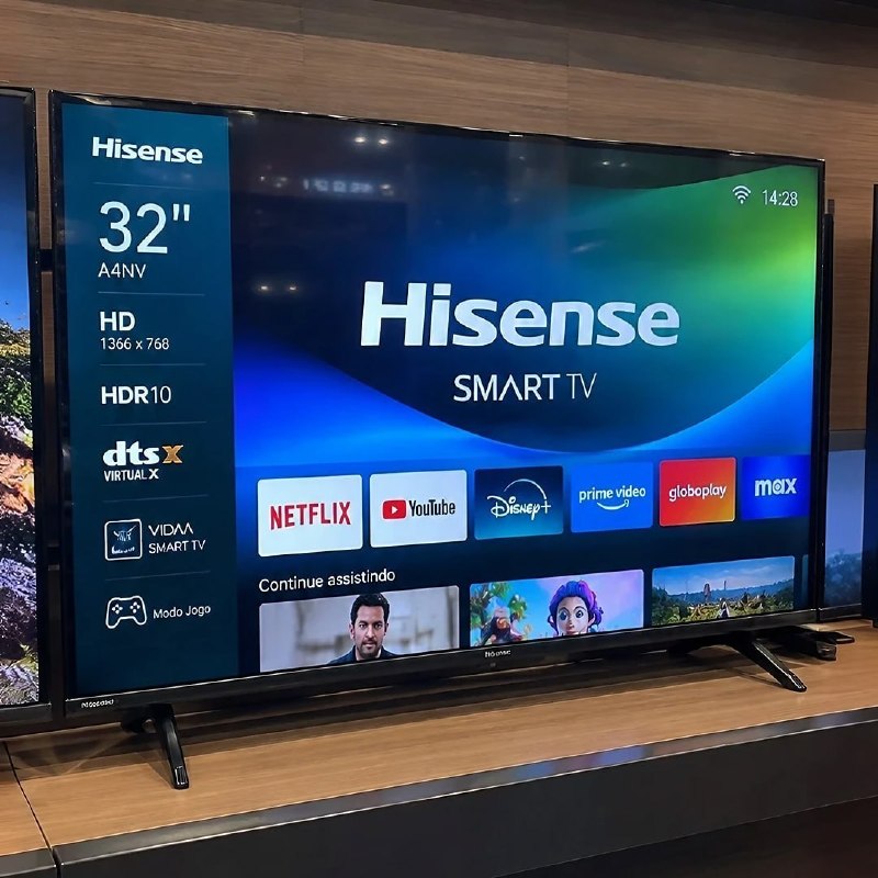 Hisense Smart TV HD 32\" Polegadas 32A4NV com HDR10, DTS Virtual X