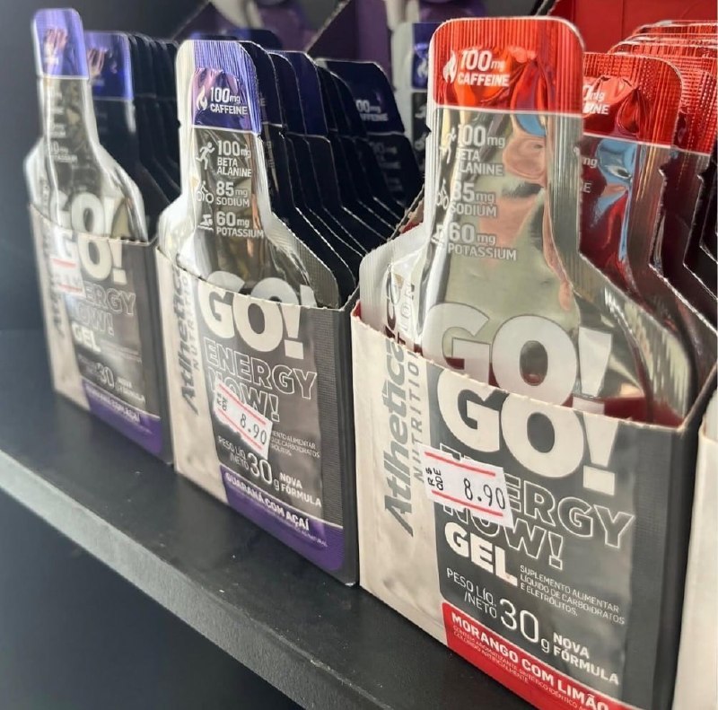 Go Energy Gel Atlhetica Nutrition Sabor Guaraná e Açai (10 Sachês) Roxo