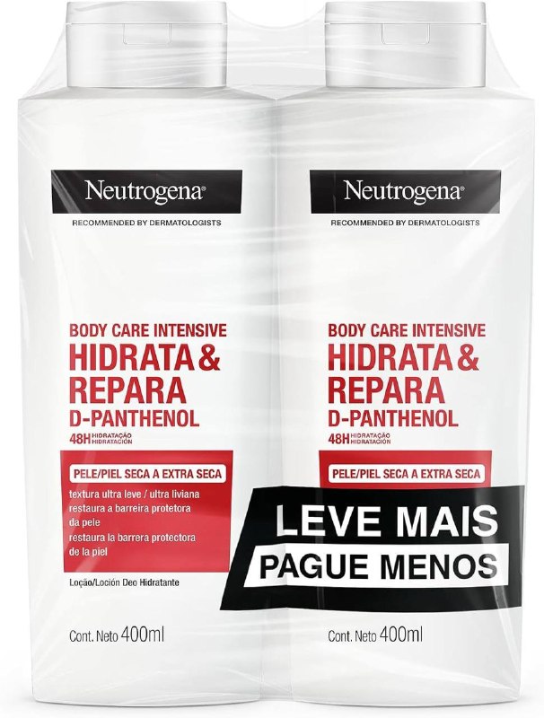 Creme Hidratante Neutrogena Hidrata&Repara, Kit 2 Unidades de 400ml