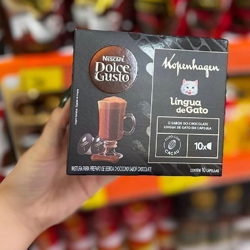Kit com 10 Cápsulas Nescafé Dolce Gusto Kopenhagen Língua de Gato