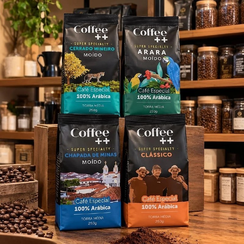 Kit 4 Pacotes Café Especial Torrado e Moído Coffee Mais (4x250g)