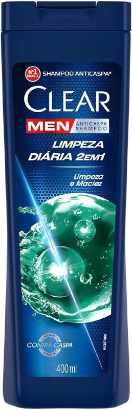 Clear Men Limpeza Diaria 2 Em 1 - Shampoo Anticaspa 400Ml