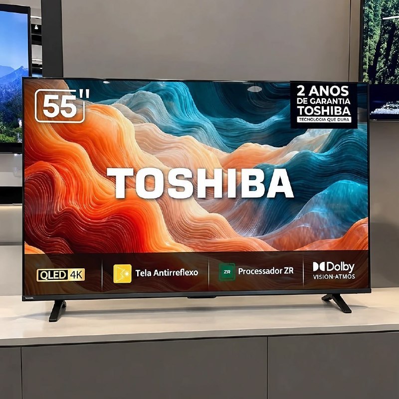 Toshiba Smart TV MiniLED QLED 4K 55" Polegadas 55M450SS