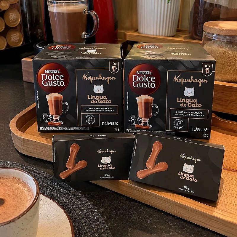 Kit Kopenhagen Dolce Gusto, 2 NDG Língua de Gato e 2 Barras, 85g