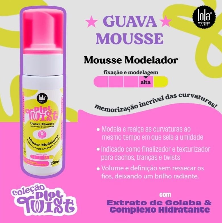 Plot Twist Guava Mousse Modeladora Capilar 150ml, Lola Cosmetics
