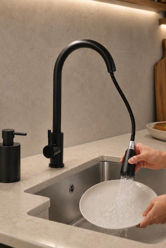 Torneira Goumert Cozinha Preta Bancada Extensivel Monocomando Premium Giro 360°