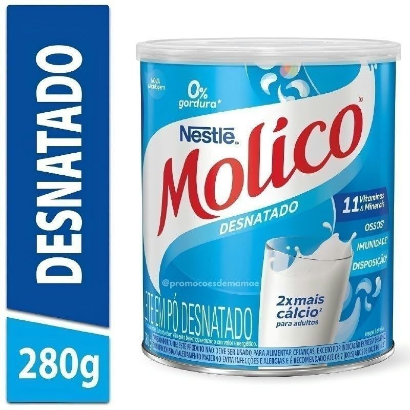 Leite em Pó Desnatado Molico Total Cálcio 280g