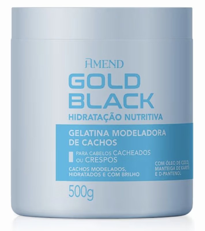 Gelatina Modeladora de Cachos com Óleo de Coco 500g | Amend Gold Black