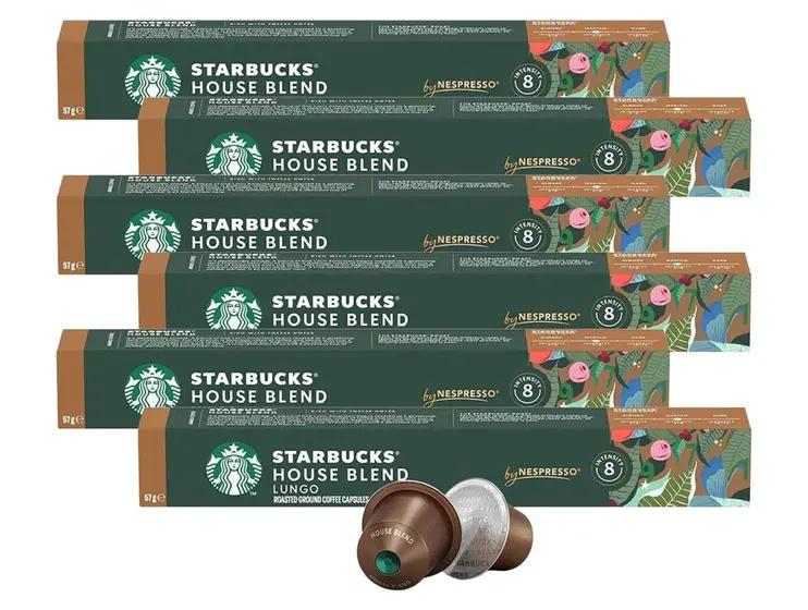 Cápsula de Café Clássico Nespresso Arábica - House Blend Starbucks 60 Cápsulas