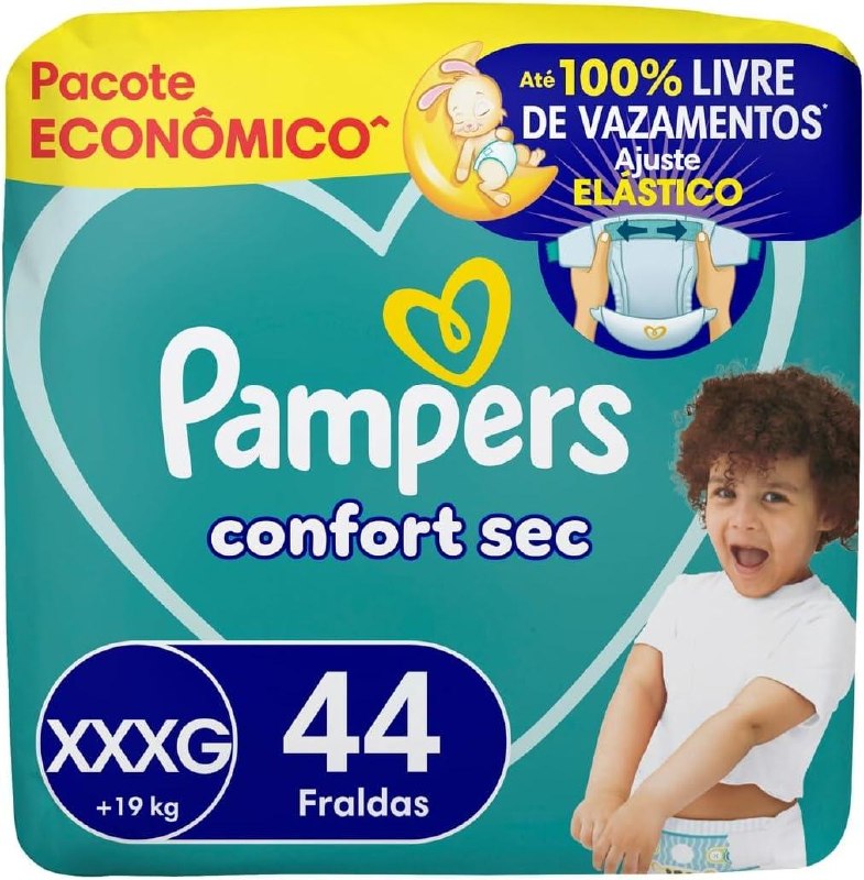 Fralda Pampers Confort Sec Tamanho XXXG 44 Unidades