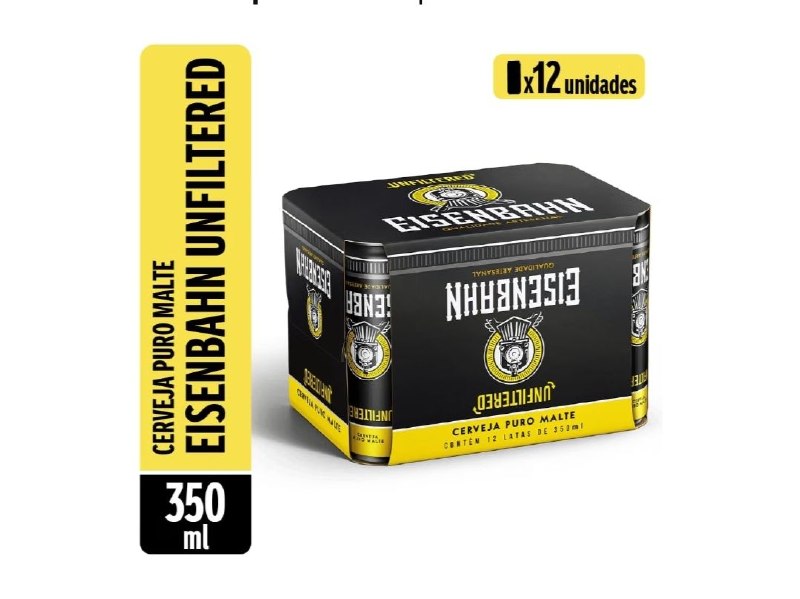 Cerveja Eisenbahn Unfiltered, 350ml, Pack com 12 Unidades