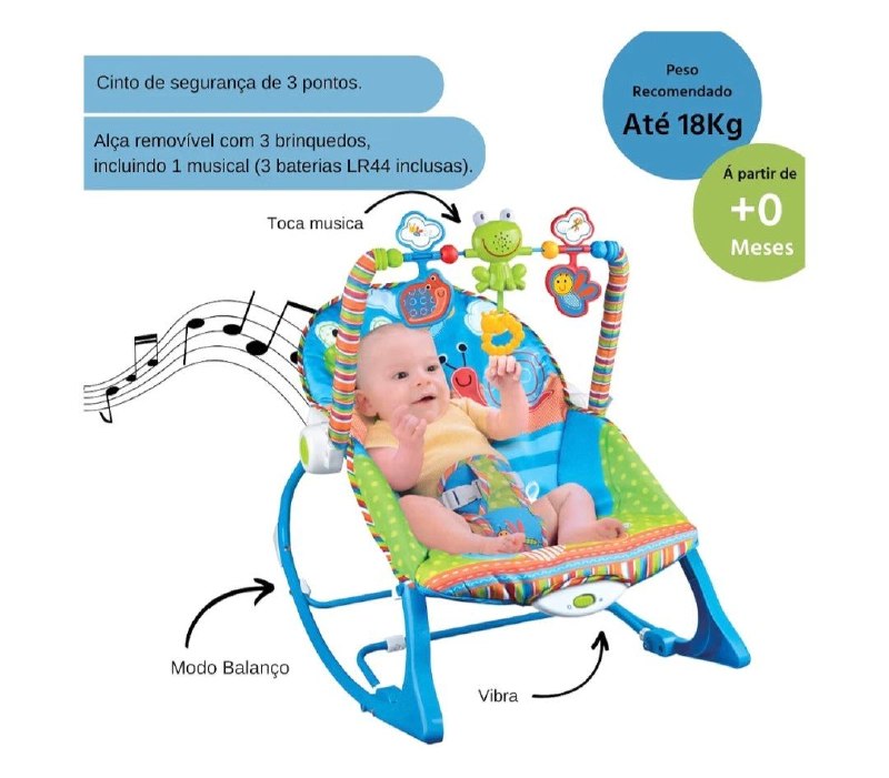 Maxi Baby Cadeira de Descanso Musical FunTime até 18kgs Azul