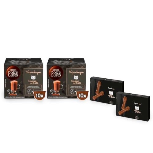 Kit Kopenhagen Dolce Gusto, 2 NDG Língua de Gato e 2 Barras, 85g Sabor Chocolate
