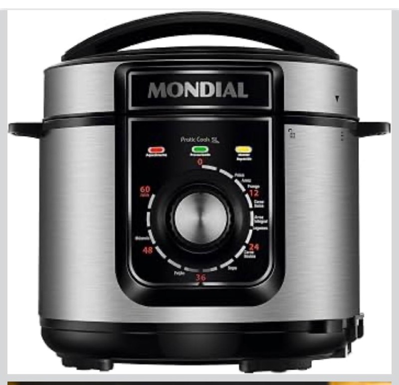 Panela de Pressão Elétrica 5L PE-48-5L-I Mondial Preto/Inox 900W 220V