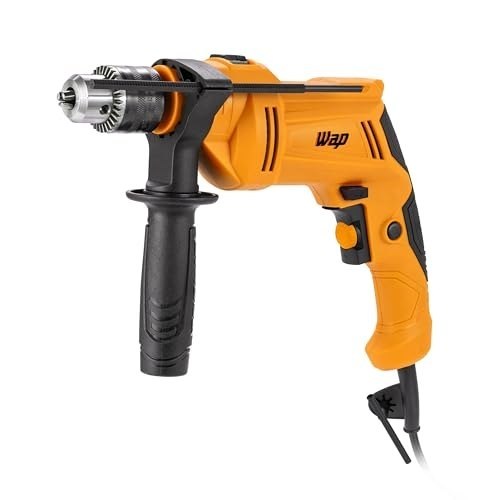 WAP Parafusadeira e Furadeira Impacto 1/2\" WF 700 FE13, Limitador de Profundidade e Empunhadeira Auxiliar 40Nm 700W 220V