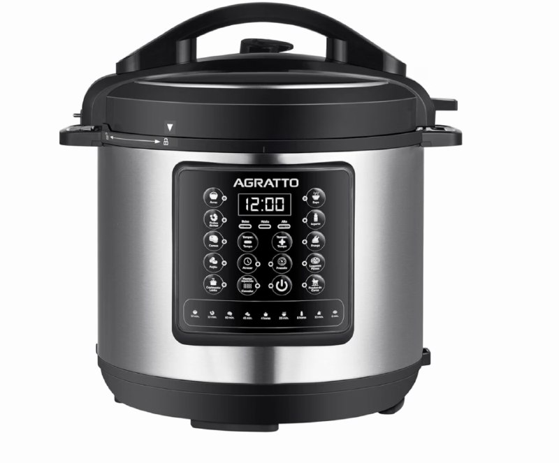 Panela de Pressão Multifunções Digital Agratto APPD01L-01 Inox 6 Litros
