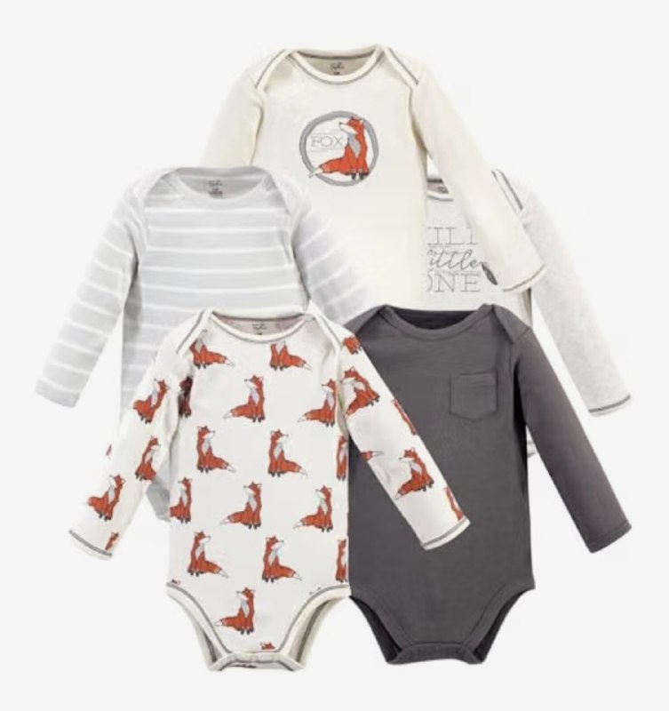 Kit com 5 Bodies Manga Longa Touched by Nature para Bebê