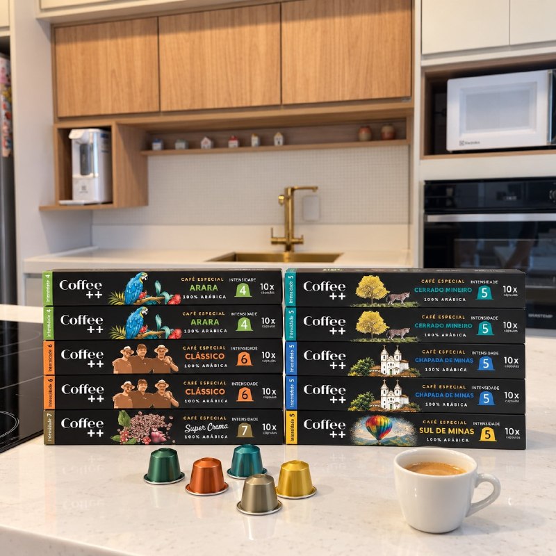 Kit 100 Cápsulas de Café Especial Coffee++ — Compatíveis com Nespresso